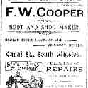 20-158 F W Cooper Boot & Shoe Maker Canal Street South Wigston