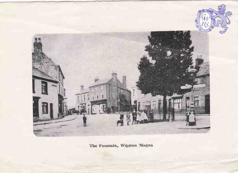 26-386 The Bank Wigston Magna looking into Bell Street early 1900's