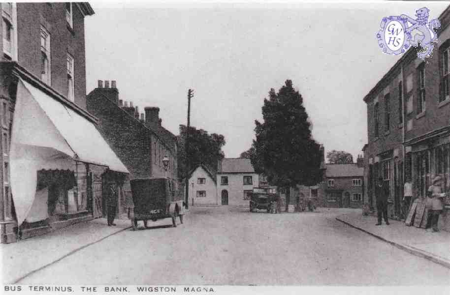 8-17 Bus Terminus The Bank Wigston Magna with Shipps Shop on the left