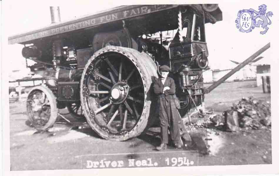 9-101 Driver Neal and his Steam Road Roller in South Wigston 1954