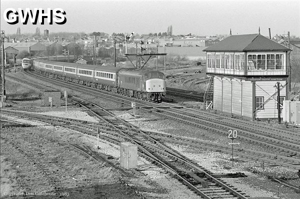 39-199 South bound passenger service about to pass Wigston South Signal Box