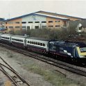 39-165 Midland Mainline HST 43 059 leading and 43 076 bringing up the rear with Cromwell Toos warehouse in the background
