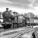 39-201 Clacton to Birmingham headed by 0-6-0 No 44123 and 2-6-0 No 46400  on South to West Curve Wigston 1 Aug 1953