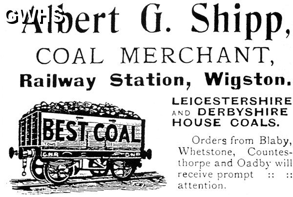 34-109 Advert for Albert G Shipp Coal Merchant Wigston c 1949