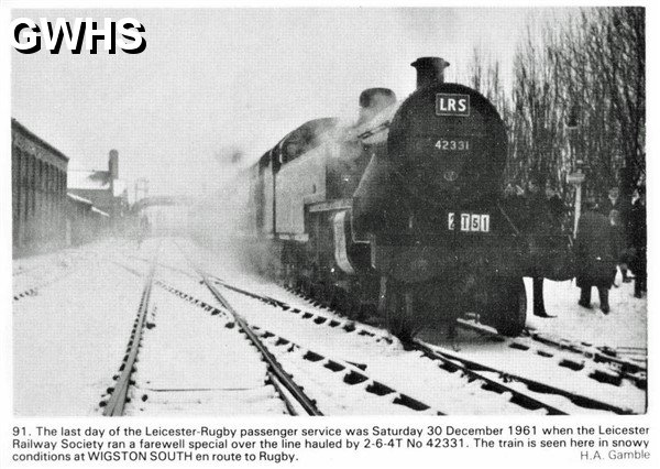 35-728 Snow at South Wigston Railway Station in 1961 on its final day of operation