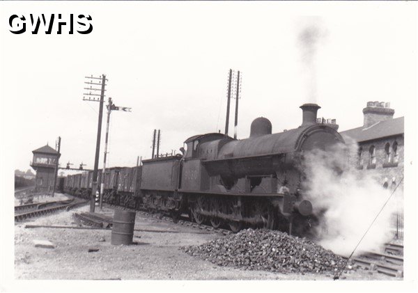 7-144 Freight train on London main line passing 20 Row Cottages