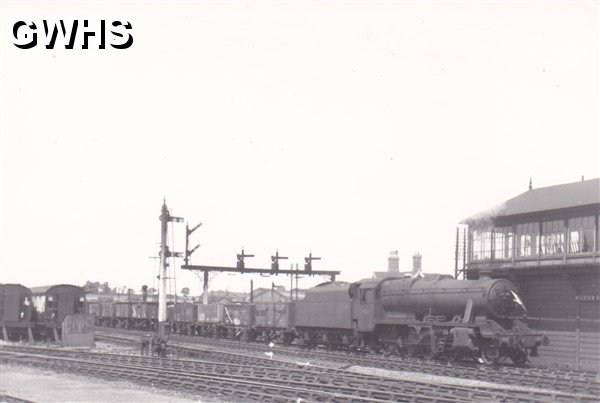 7-164 south bound trains passing Wigston South Junction Signal Box  